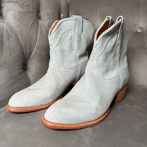 NWT Tecovas The Lucy‎ Suede Cowgirl Boots Sky Blue – Women’s 8.5 B - Picture 6 of 9